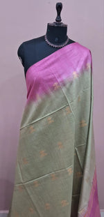 Sea Spray Green Bamboo Silk Saree 1