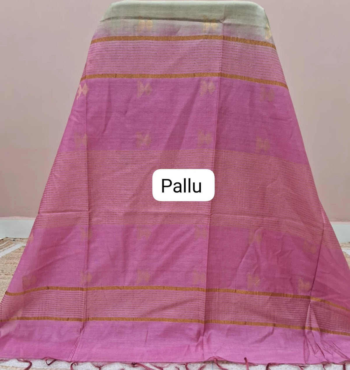 Sea Spray Green Bamboo Silk Saree Pallu