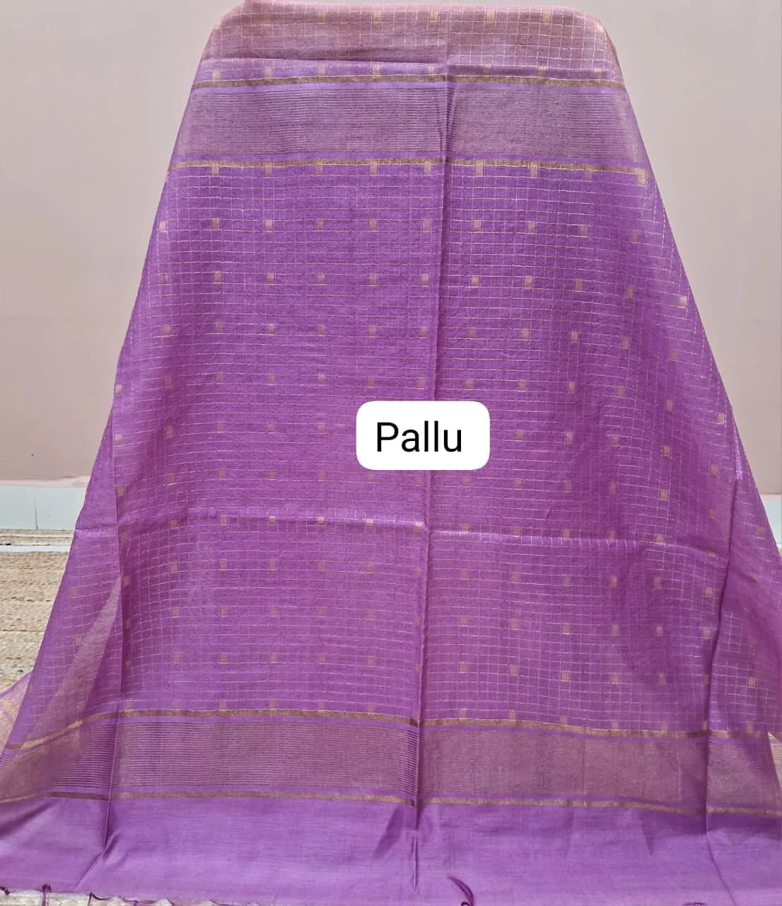 Brown Bamboo Silk Saree pallu