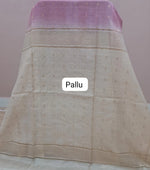 Baby Pink Pure Bamboo Silk Saree pallu