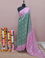 Pista Green Bamboo Silk Saree