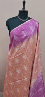 Peach Bamboo Silk Saree 1
