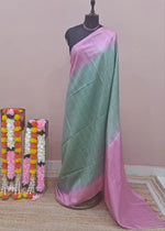 Seafoam Green Bamboo Silk Saree