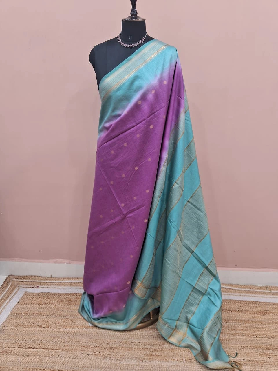 Light Lavender Bamboo Silk Saree