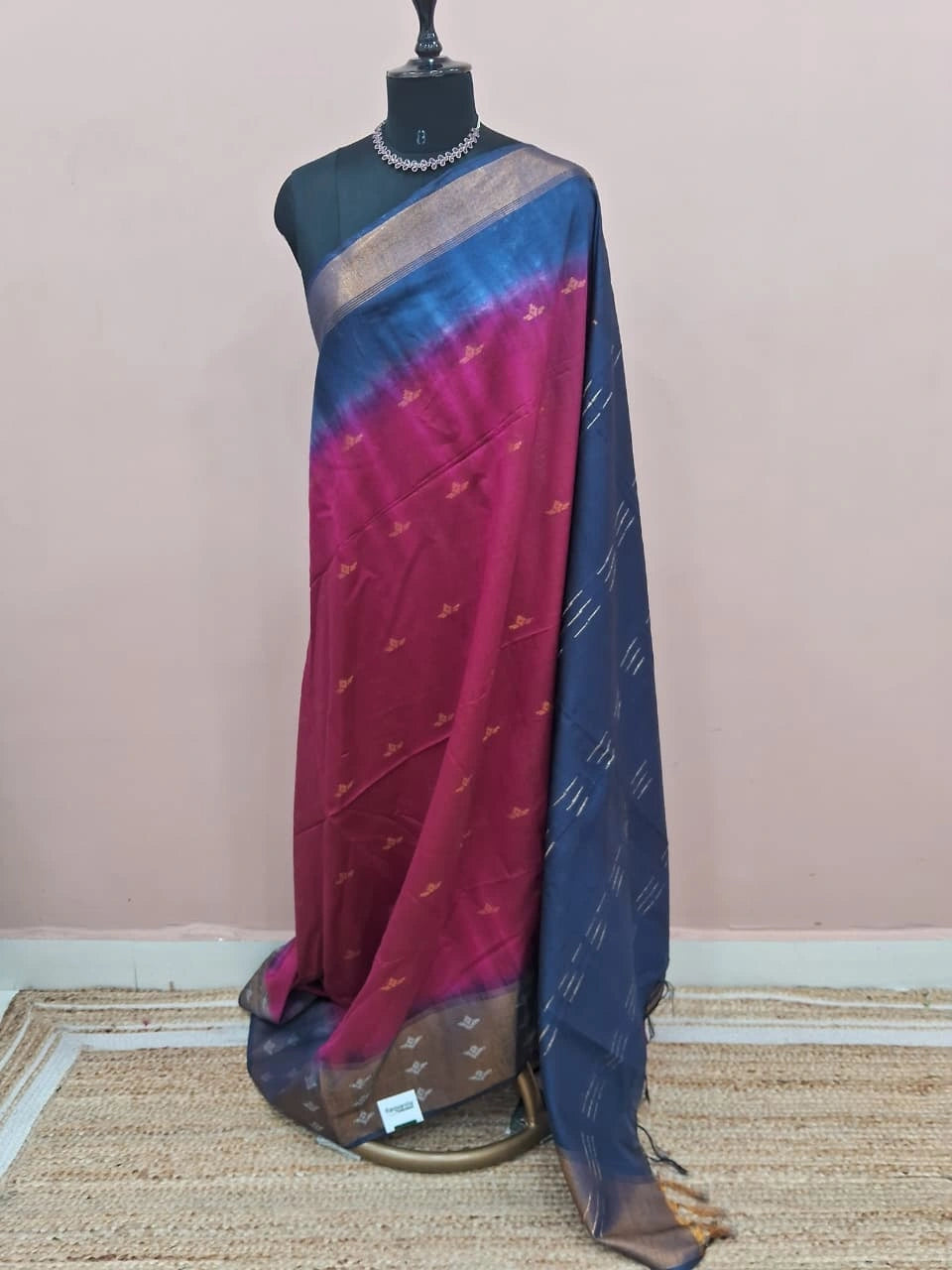Dark Wine Bamboo Silk Saree
