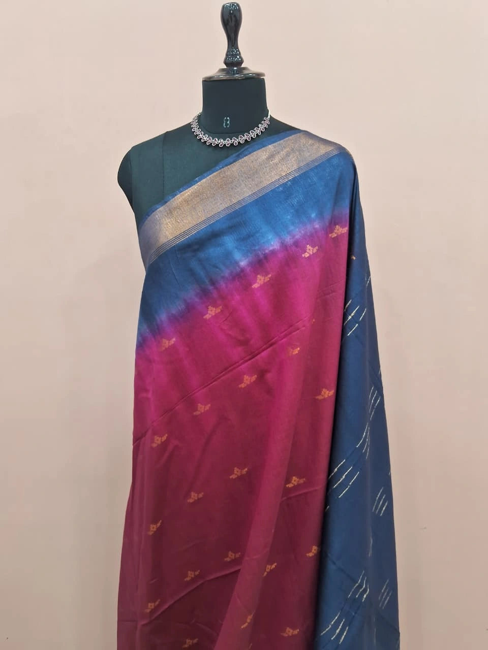 Dark Wine Bamboo Silk Saree 1