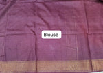 Orange Zari Checked Bamboo Silk Saree Blouse