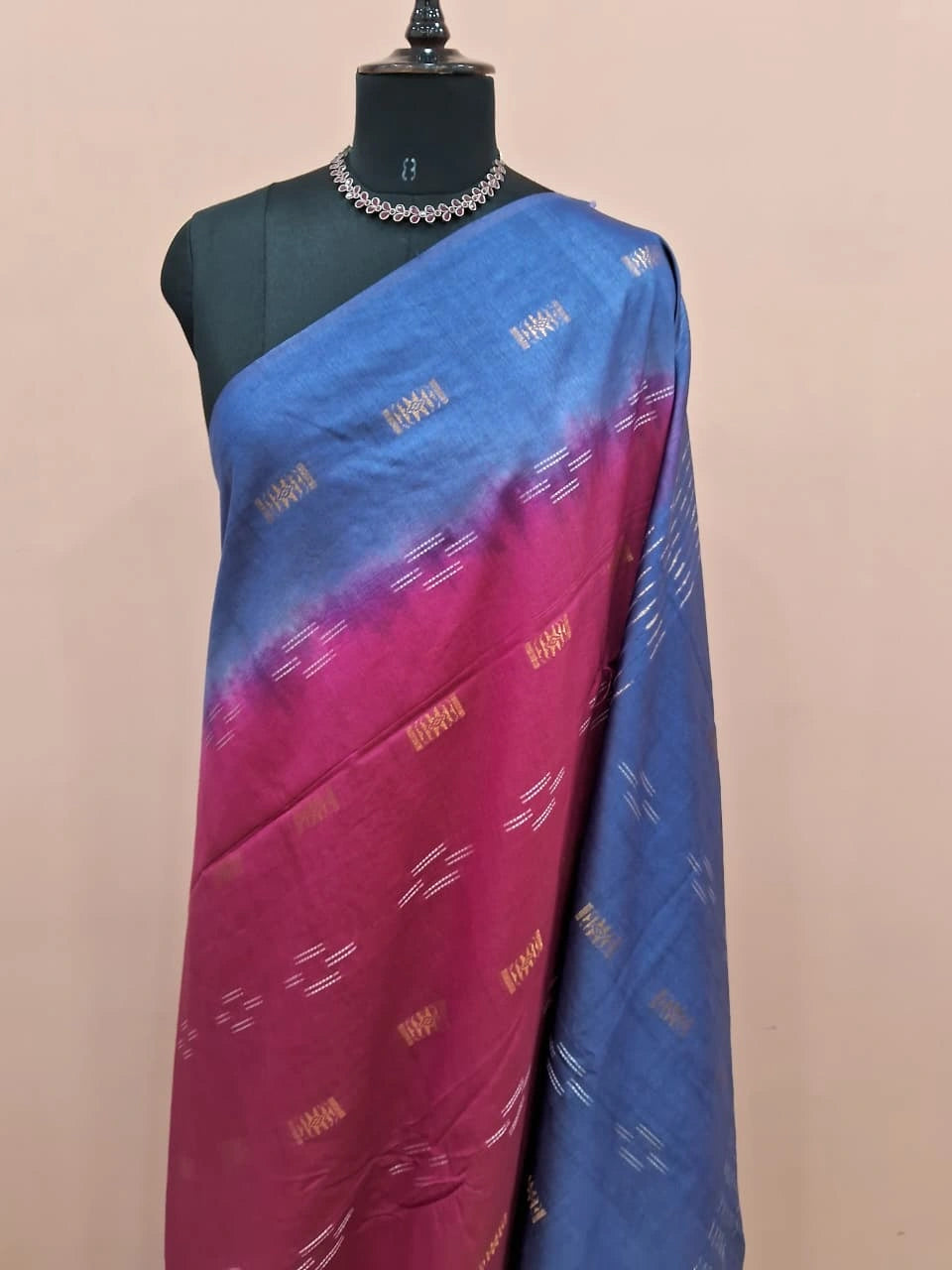Wine Bamboo Silk Saree 1