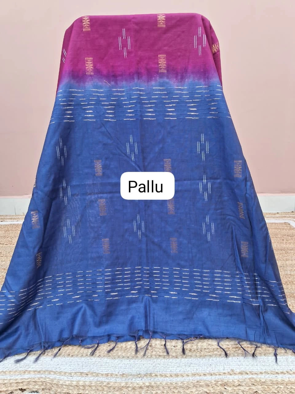 Wine Bamboo Silk Saree Pallu