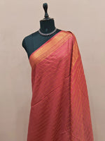 Peach Bamboo Silk Saree 1