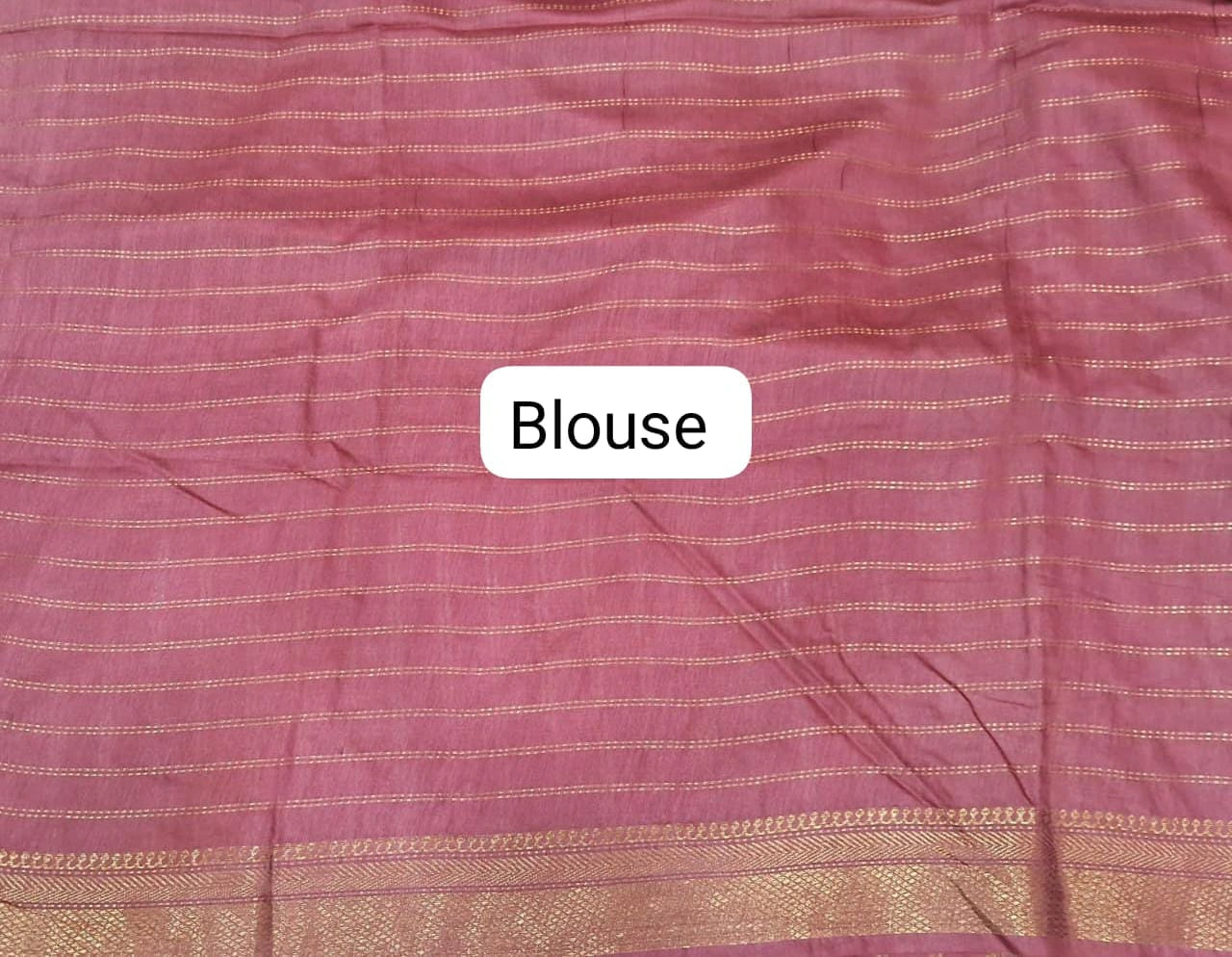 Peach Bamboo Silk Saree blouse