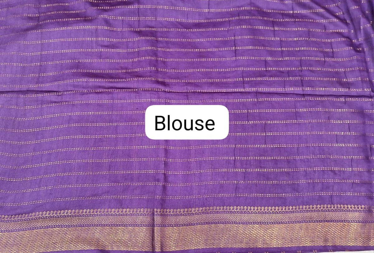 Dark Lavender Bamboo Silk Saree blouse