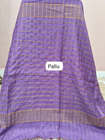 Dark Lavender Bamboo Silk Saree pallu