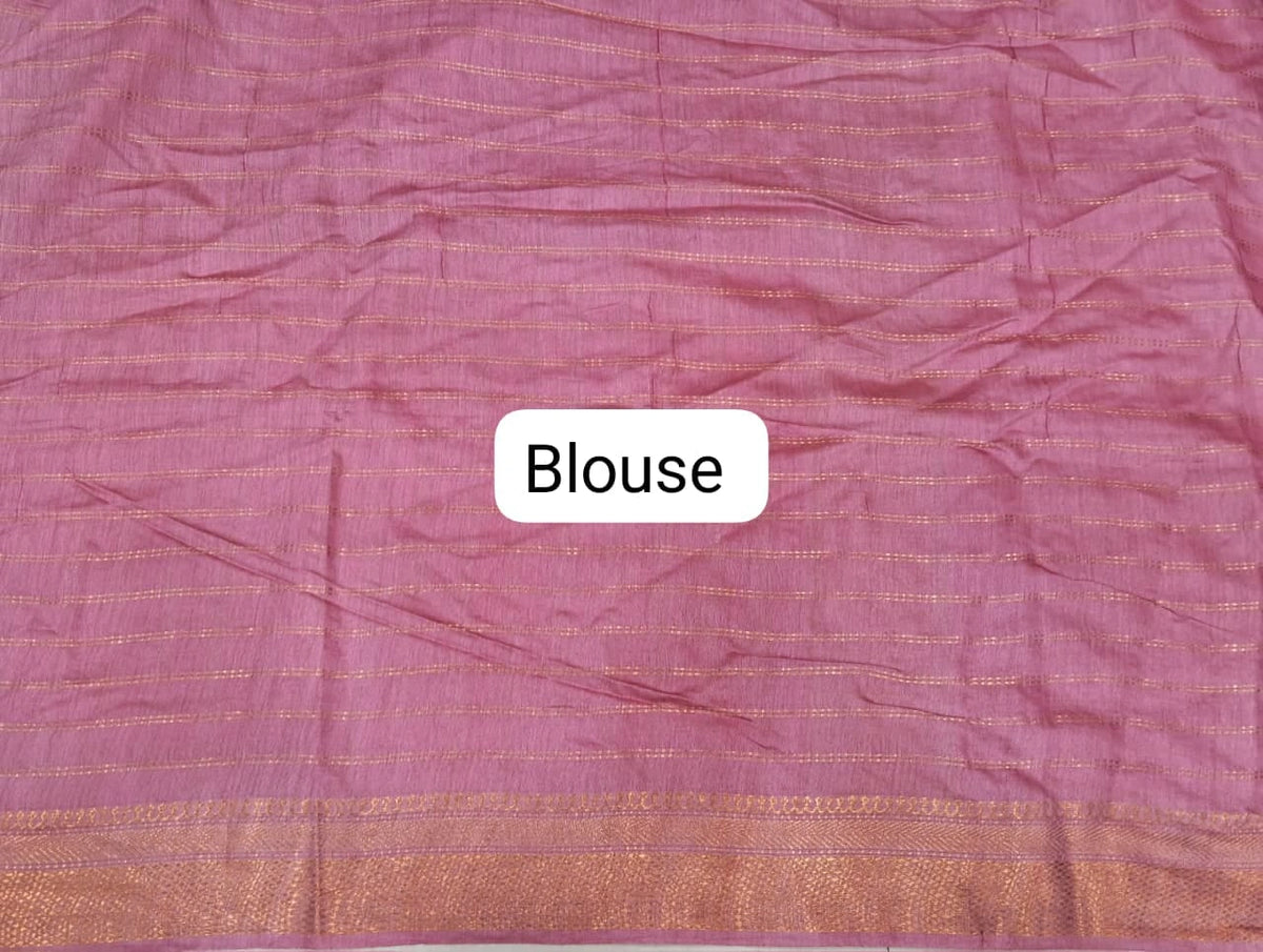 Baby Pink Bamboo Silk Saree blouse