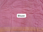 Baby Pink Bamboo Silk Saree blouse
