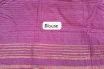 Blush Pink Zari Checked Bamboo Silk Saree blouse