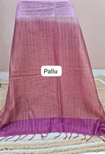 Blush Pink Zari Checked Bamboo Silk Saree pallu