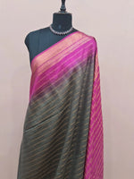 Dark Green Bamboo Silk Saree 1
