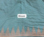 Marine Blue Bamboo Silk Saree blouse