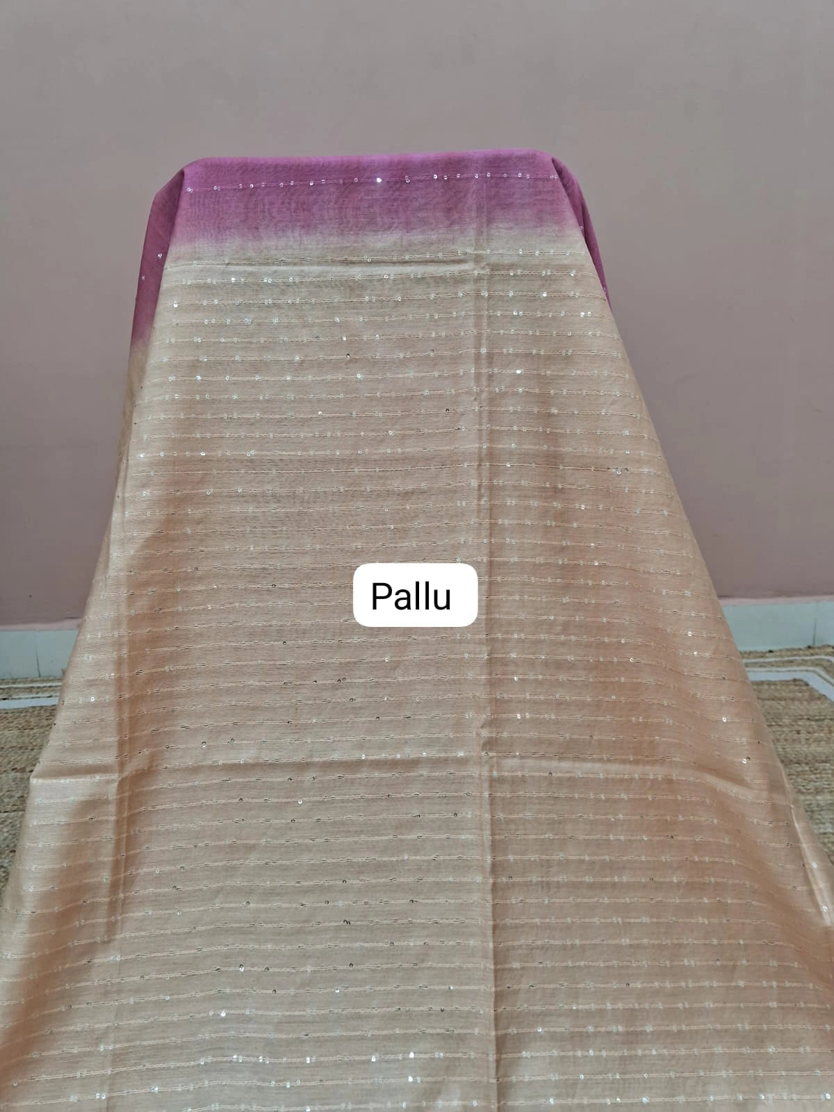 Onion Pink Bamboo Silk Saree pallu