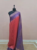 Dark Red Bamboo Silk Saree 