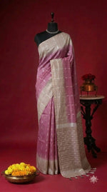 Onion Pink Bamboo Silk Saree 