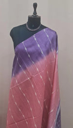 Coral Pink Bamboo Silk Saree  1