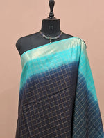 Dark Blue Bamboo Silk Saree 1