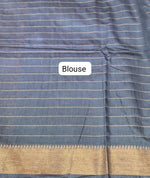 Dark Pink Checked Bamboo Silk Saree blouse