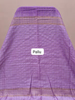 Dark Lavender Checked Bamboo Silk Saree pallu