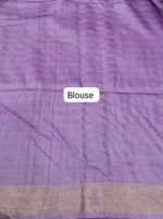 Dark Lavender Checked Bamboo Silk Saree blouse