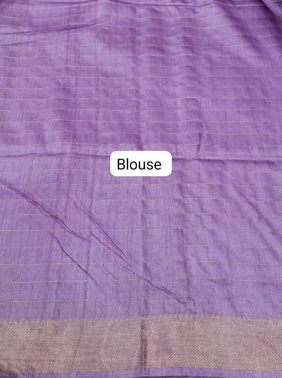 Dark Lavender Checked Bamboo Silk Saree blouse