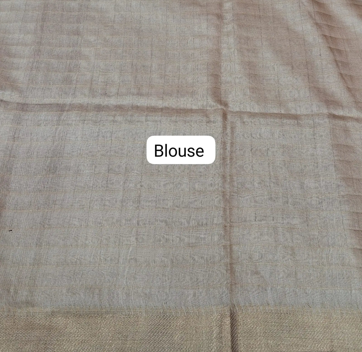Light Pink Checked Bamboo Silk Saree blouse