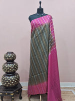 Dark Green Bamboo Silk Saree 