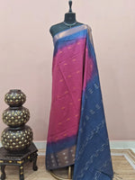 Dark Onion Pink Bamboo Silk Saree 