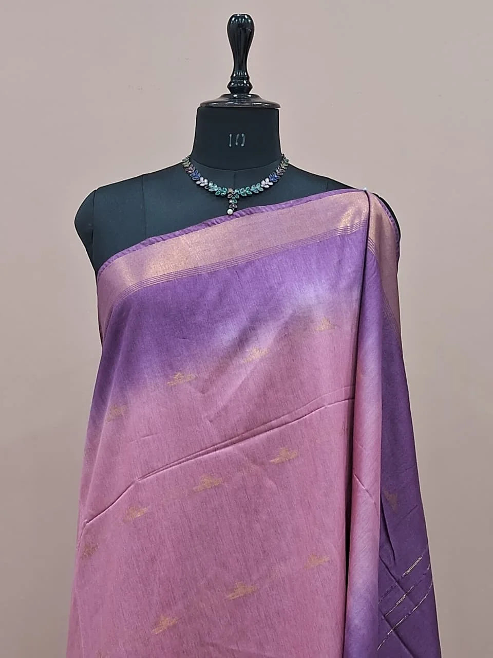 Light Rose Pink Bamboo Silk Saree 1