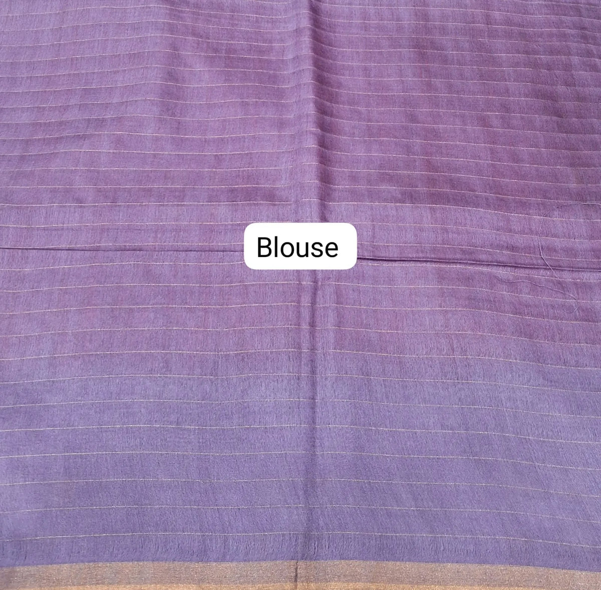 Dark Peach Checked Bamboo Silk Saree blouse