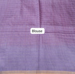 Dark Peach Checked Bamboo Silk Saree blouse