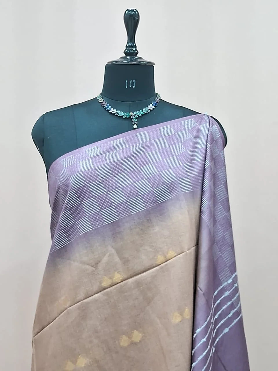 Light Brown Bamboo Silk Saree 1