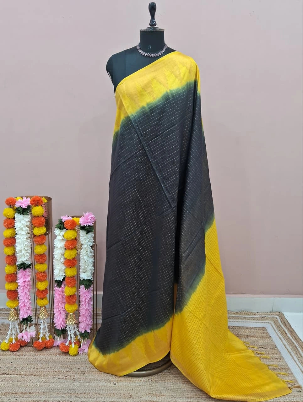 Black Bamboo Silk Saree 
