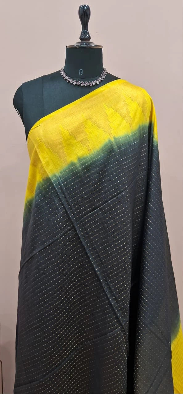 Black Bamboo Silk Saree 1