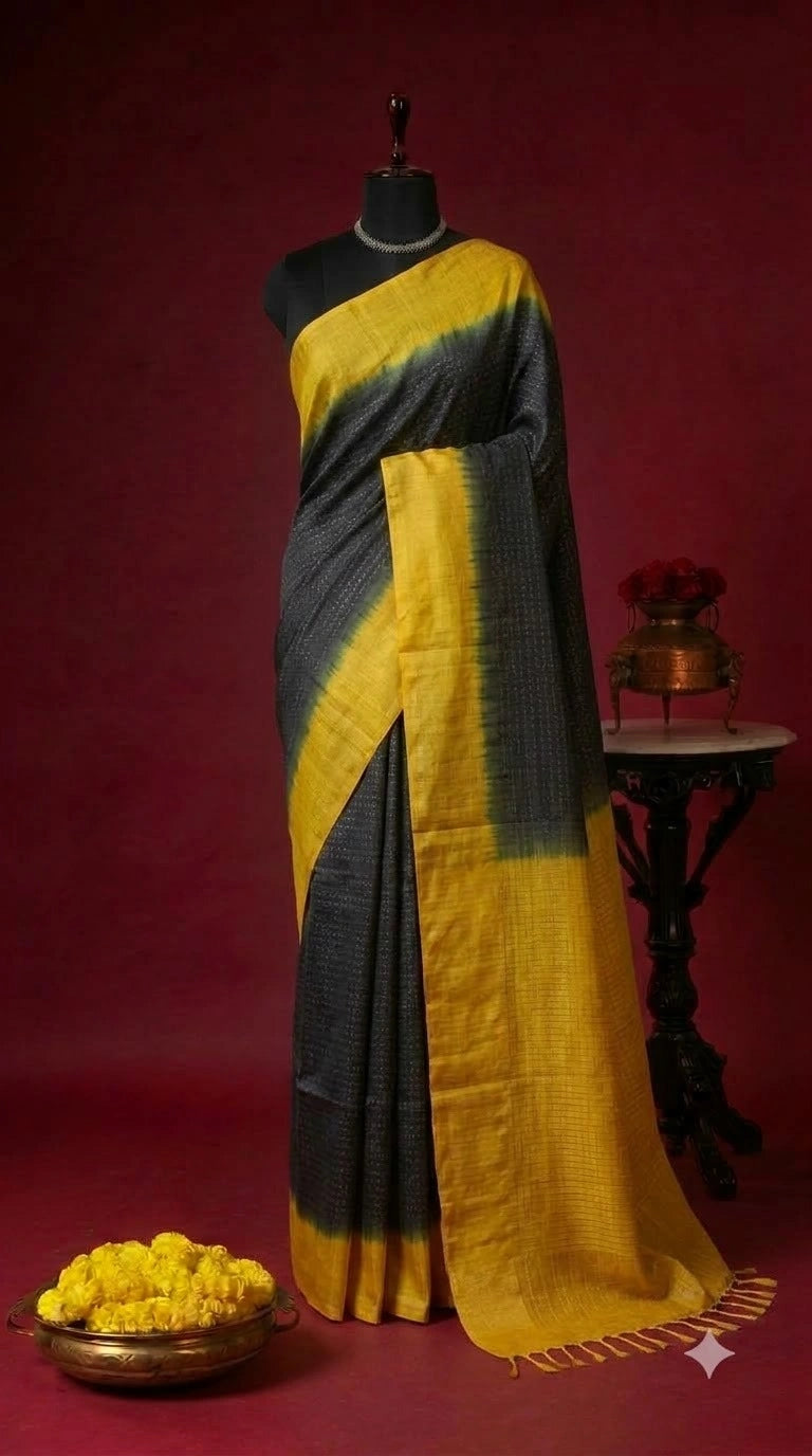 Black Bamboo Silk Saree 