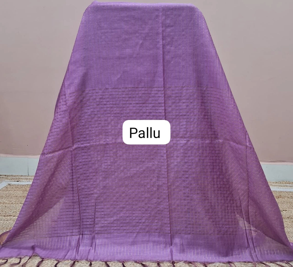Lavender Bamboo Silk Saree Pallu