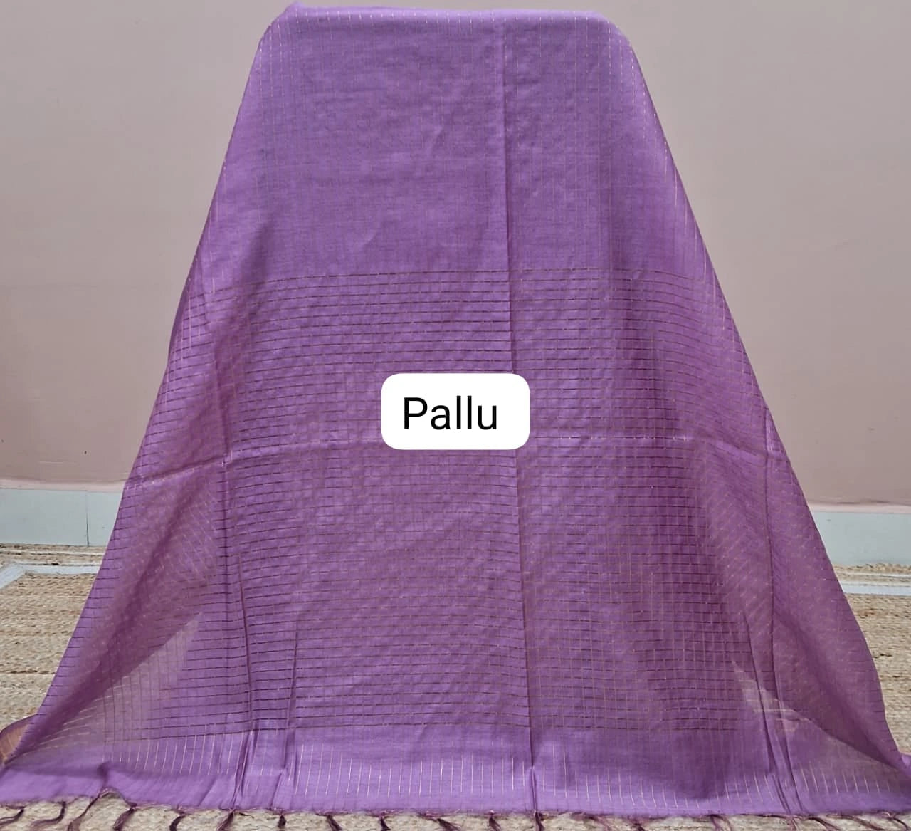 Lavender Bamboo Silk Saree Pallu