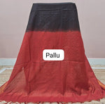 Pure Black Bamboo Silk Saree Pallu