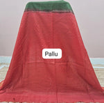 Grass Green Bamboo Silk Saree pallu
