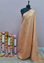 Dark Beige Bamboo Silk Saree