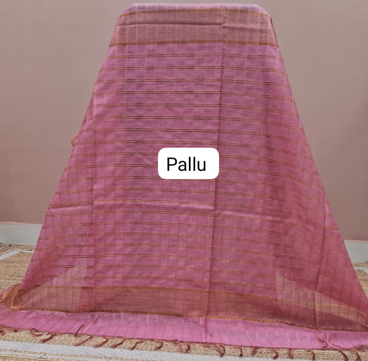 Seafoam Green Bamboo Silk Saree Pallu