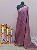 Dark Onion Pink Bamboo Silk Saree 