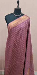 Dark Onion Pink Bamboo Silk Saree 1